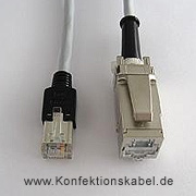 Netzwerkkabel mit RJ45 Buchse und RJ45 Hirose Stecker