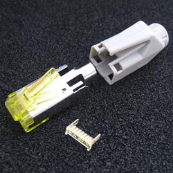 10788712 - 10 Stück Hirose TM31 Stecker, RJ45 Cat6a, komplett mit Knickschutztülle grau und Einfädelhilfe