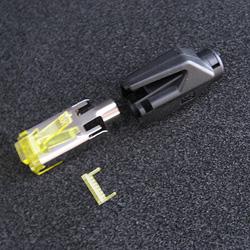 10788722 - 10 Stück Hirose TM31 Stecker, RJ45 Cat6a, komplett mit Knickschutztülle schwarz und Einfädelhilfe