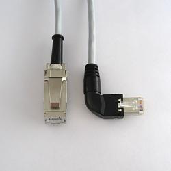 11588101 - Patchkabel mit Winkelstecker (90° links) und RJ45 Buchse, 2m grau, flexibel