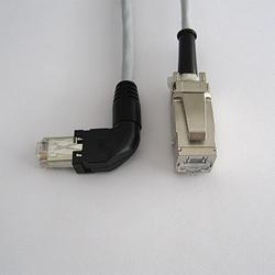 11588102 - Patchkabel mit Winkelstecker (90° rechts) und RJ45 Buchse, 2m grau, flexibel