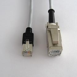 11588105 - Patchkabel mit Hirose TM11 Stecker und RJ45 Buchse, 2m grau, flexibel