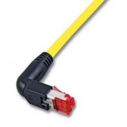 11888510 - Cat6A Patchkabel 500MHz 1m gelb, 90° gewinkelt