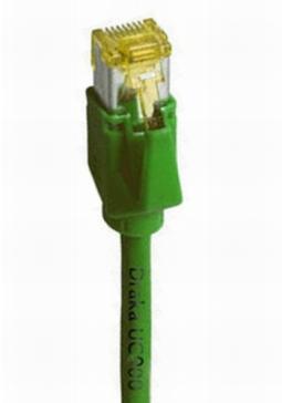 15688636 - Cat6A Patchkabel 500MHz 4m grün, 2xRJ45 Hirose TM31, Draka UC900